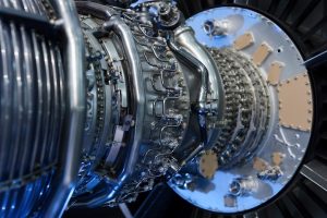 Close-up view of an aerospace turbine assembly featuring Inconel components designed for high-temperature performance.